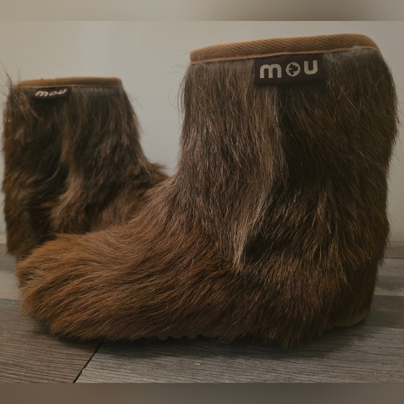 Mou Shoes - Mou Brown and Tan Fur Boots